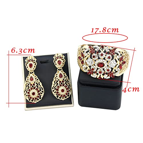 Moroccan Crystal Bangle Cuff Bracelet Set