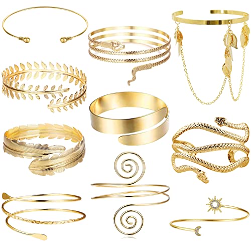 10-Piece Moroccan Arm Cuff Bracelet Set