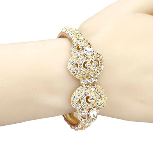 Vintage Moroccan Cuff Bracelet for Women - Antique Gold
