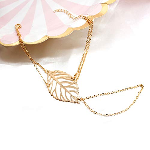 Elegant Gold Leaf Boho Slave Bracelet for Women