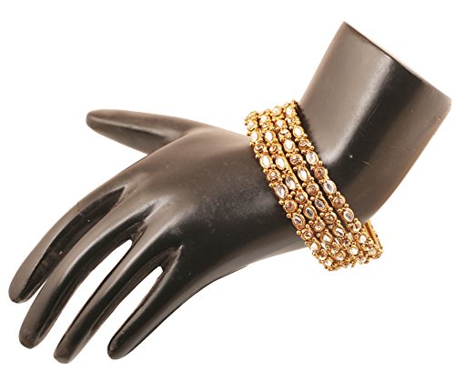 Artisan Kundan Filigree Bangles Set in Gold