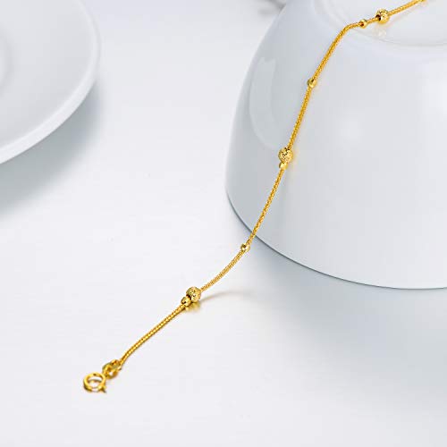 Dainty 18K Gold Adjustable Bracelet for Women
