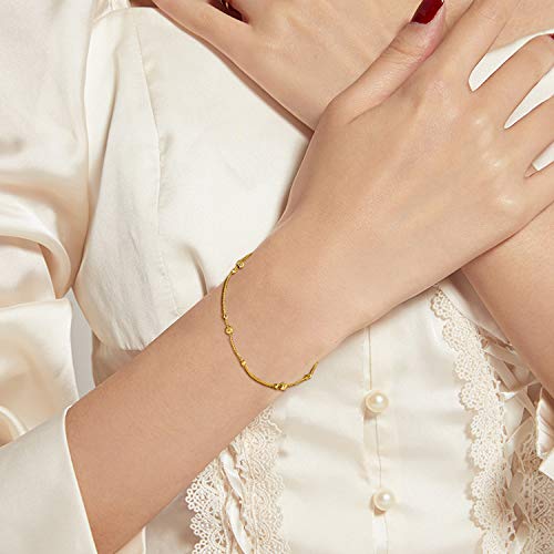 Dainty 18K Gold Adjustable Bracelet for Women