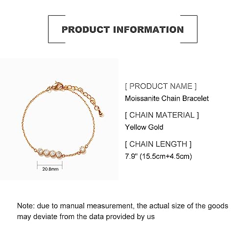 Elegant 18K Gold Moissanite Women's Bracelet