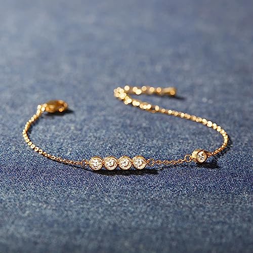 Elegant 18K Gold Moissanite Women's Bracelet