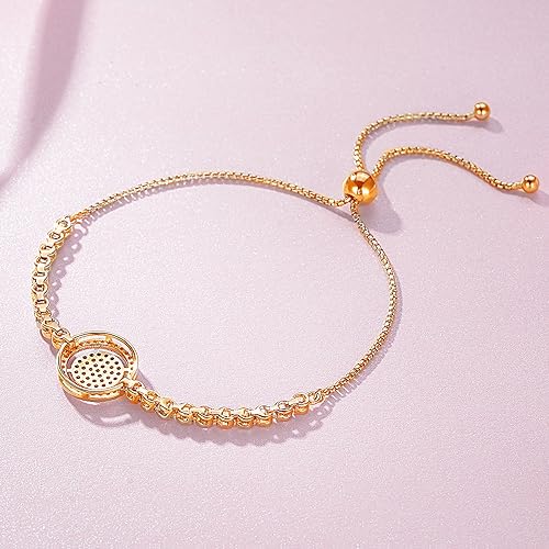 18K Gold Moissanite Evil Eye Bracelet for Women