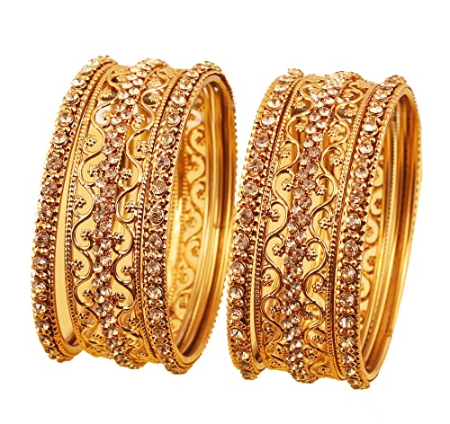 Exotic Gold Tone Filigree Bangle Bracelet Set
