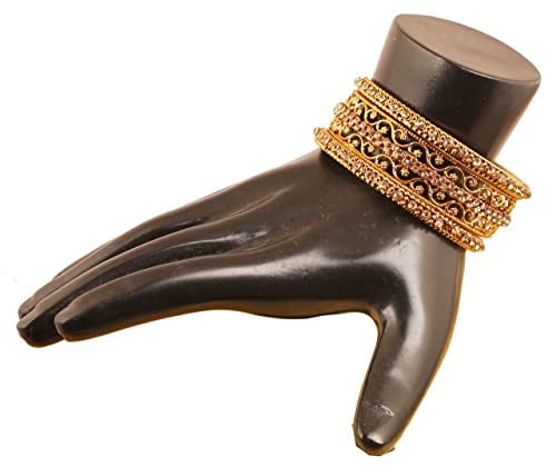 Exotic Gold Tone Filigree Bangle Bracelet Set