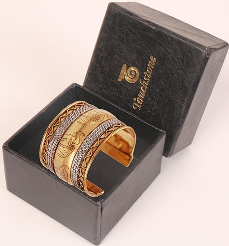 Bohemian Brass Elephant Motif Cuff Bracelet for Women