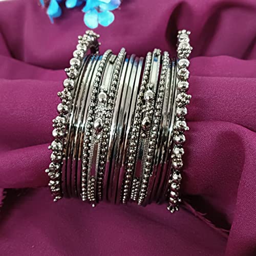 Antique Ethnic Boho Silver Tone Bracelet Set