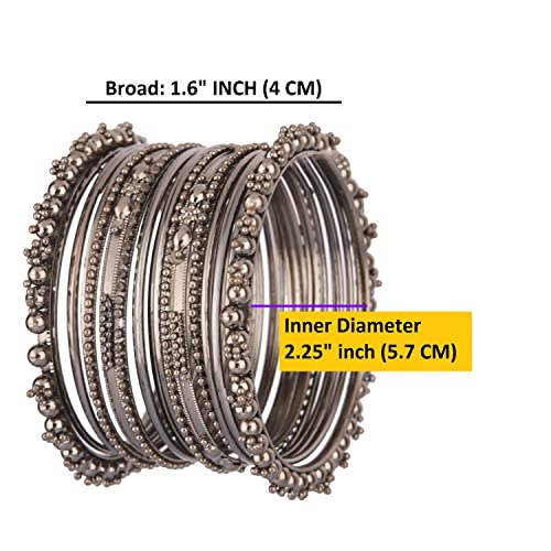 Antique Ethnic Boho Silver Tone Bracelet Set