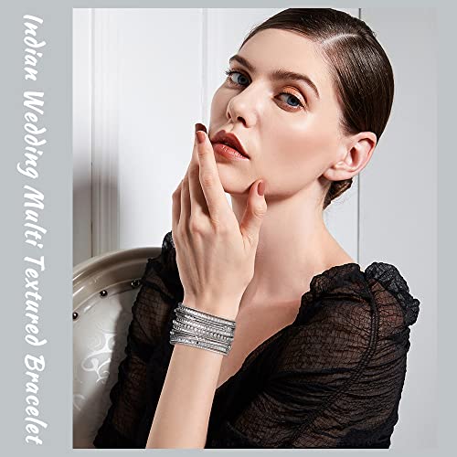50Pcs Multi Textured Aztec Bangle Bracelet Set