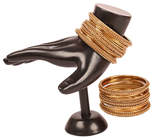 Golden Bollywood Bangle Bracelet Set – 17 Pieces