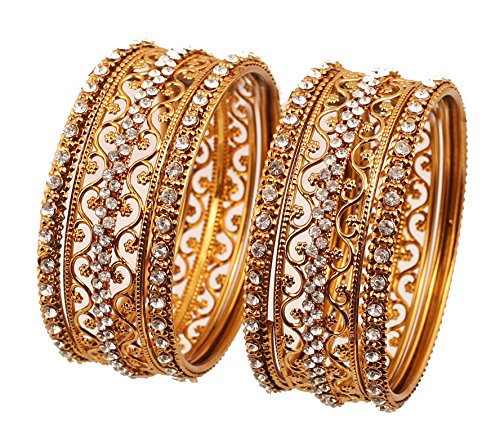 Gold Filigree Moroccan Bangle Bracelet Set of 6
