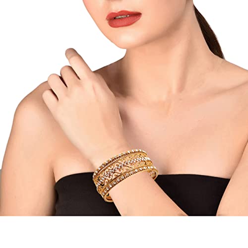 Gold Filigree Moroccan Bangle Bracelet Set of 6