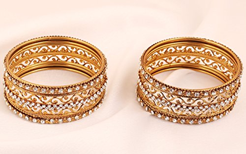 Gold Filigree Moroccan Bangle Bracelet Set of 6