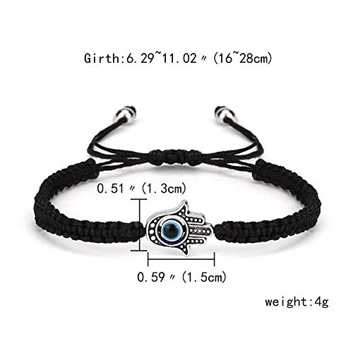 Black Evil Eye Kabbalah Hamsa Hand Bracelet