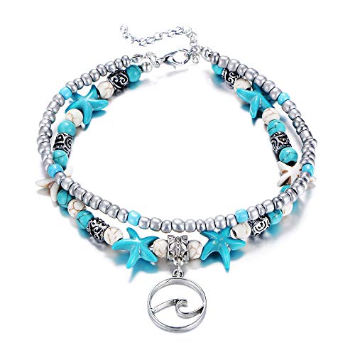 Boho Starfish Turtle Multilayer Anklet Bracelet