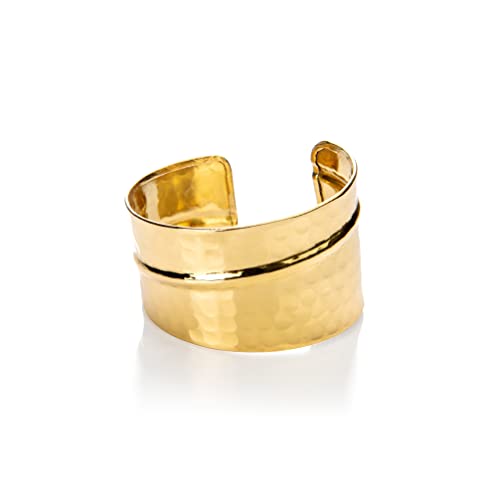 Nefriti Gold Finish Women's Cuff Bracelet