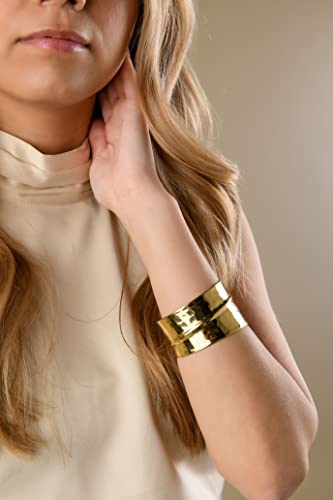 Nefriti Gold Finish Women's Cuff Bracelet