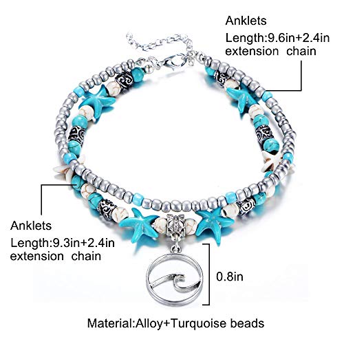 Boho Starfish Turtle Multilayer Anklet Bracelet