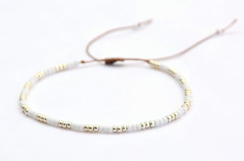 Adjustable White & Silver Beaded Plus Size Anklet