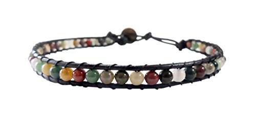 Handmade Jasper Stone Leather Anklet for All