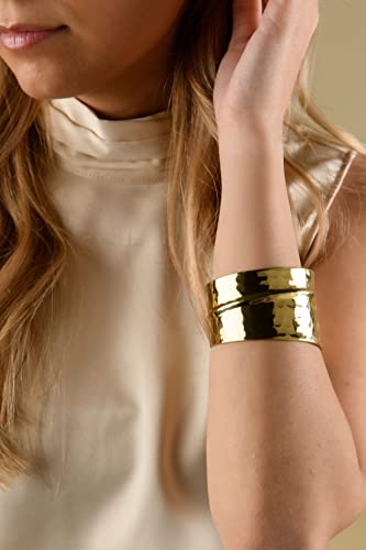 Nefriti Gold Finish Women's Cuff Bracelet