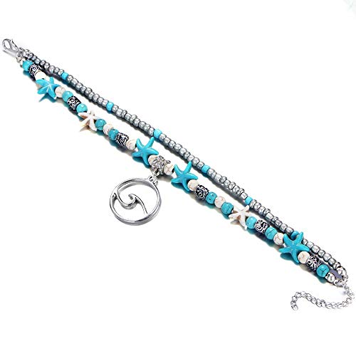 Boho Starfish Turtle Multilayer Anklet Bracelet