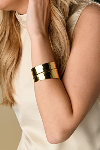 Nefriti Gold Finish Women's Cuff Bracelet