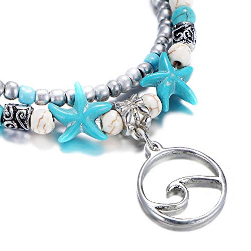 Boho Starfish Turtle Multilayer Anklet Bracelet