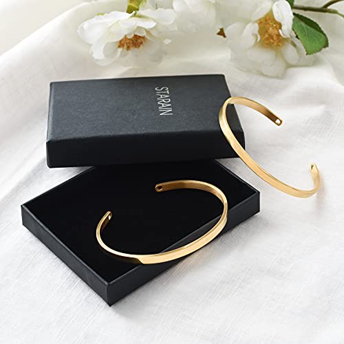 Heart Gold Cuff Bracelet Set for Women