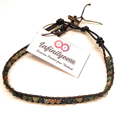 Handmade Jasper Stone Leather Anklet for All