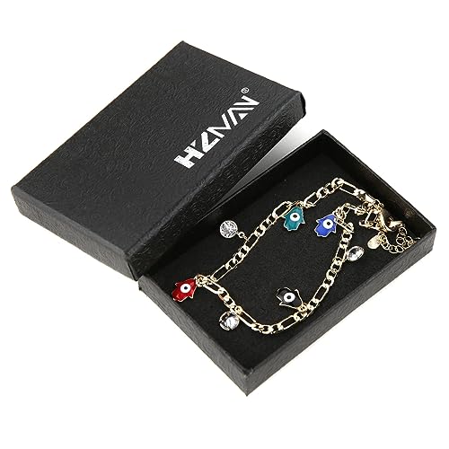 Dainty 14K Gold Plated Hamsa Hand Anklet