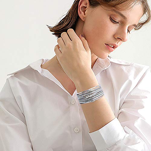 Moroccan Leather Cuff Bracelet Set - 3 Pack