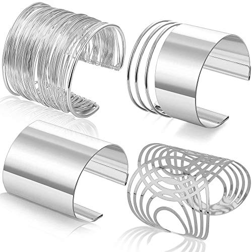 Moroccan Silver Open Cuff Wire Bracelet for Women