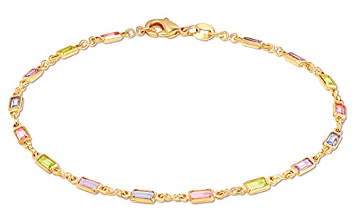 Multi-Color Crystal 18K Gold Plated Anklet