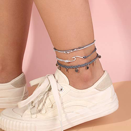 Boho Waterproof Beaded Ankle Bracelets for Women