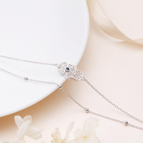 Adjustable S925 Sterling Silver Evil Eye Anklet