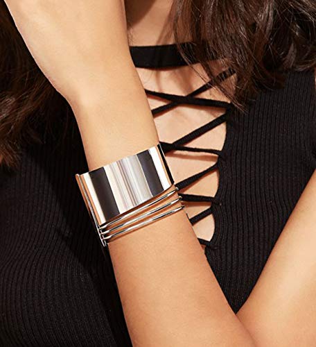 Moroccan Silver Open Cuff Wire Bracelet for Women