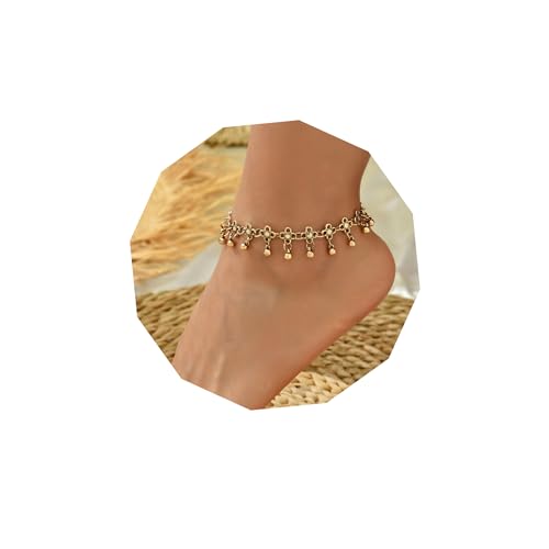 Elegant 18K Gold Flower Waterproof Ankle Bracelet