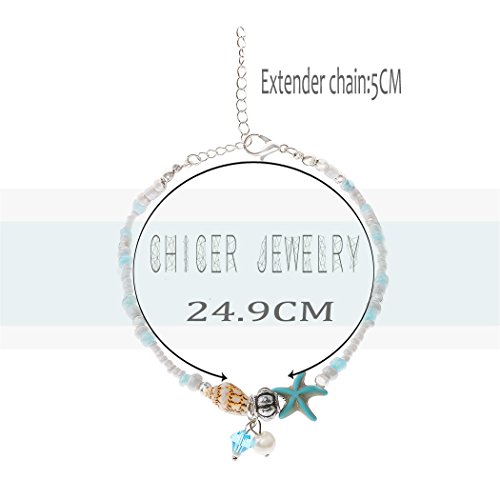 Boho Starfish Anklet with Beaded Shell Design