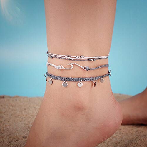Boho Waterproof Beaded Ankle Bracelets for Women