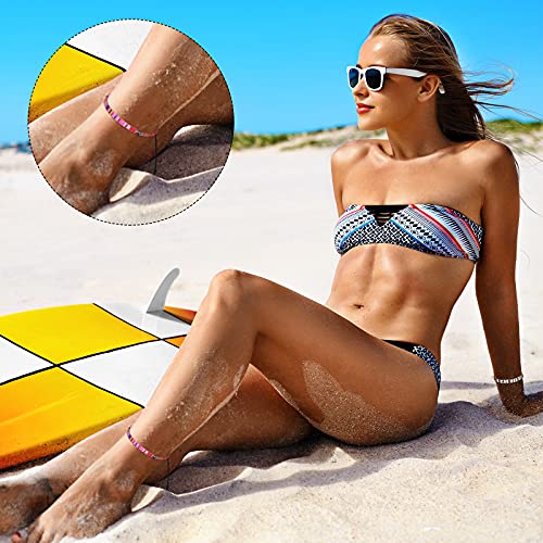 Colorful Adjustable Boho Ankle Bracelet Set