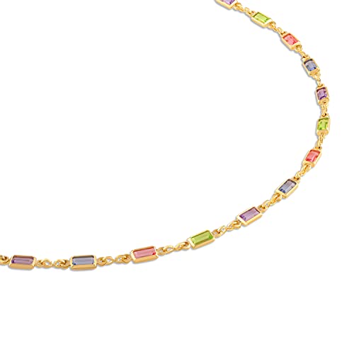 Multi-Color Crystal 18K Gold Plated Anklet