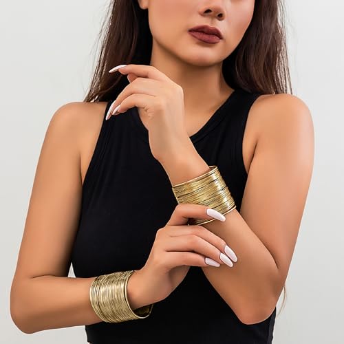 Elegant Adjustable Gold Cuff Bracelets for Women
