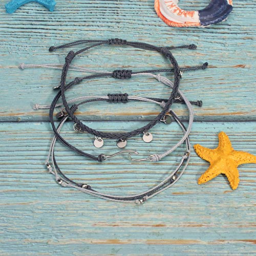 Boho Waterproof Beaded Ankle Bracelets for Women