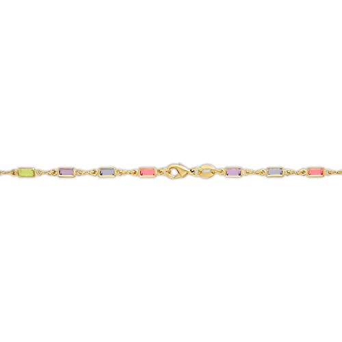 Multi-Color Crystal 18K Gold Plated Anklet