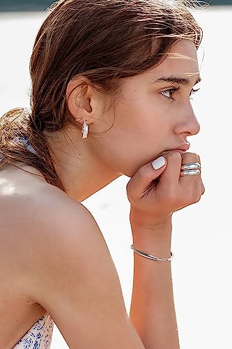 Dainty Silver Teardrop Cuff Bracelet for Women