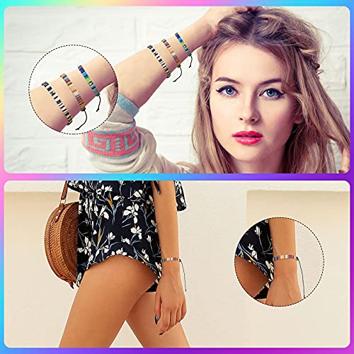 Colorful Adjustable Boho Ankle Bracelet Set